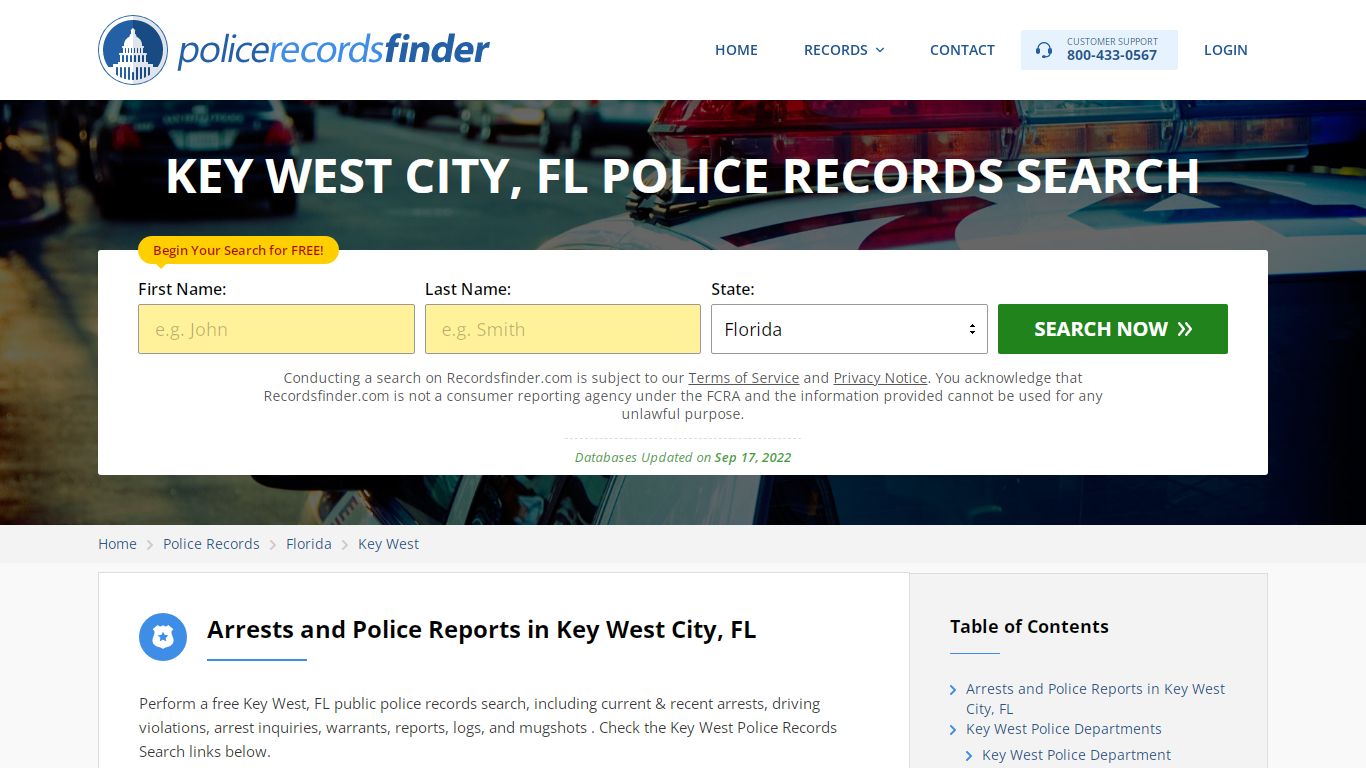 KEY WEST CITY, FL POLICE RECORDS SEARCH - RecordsFinder